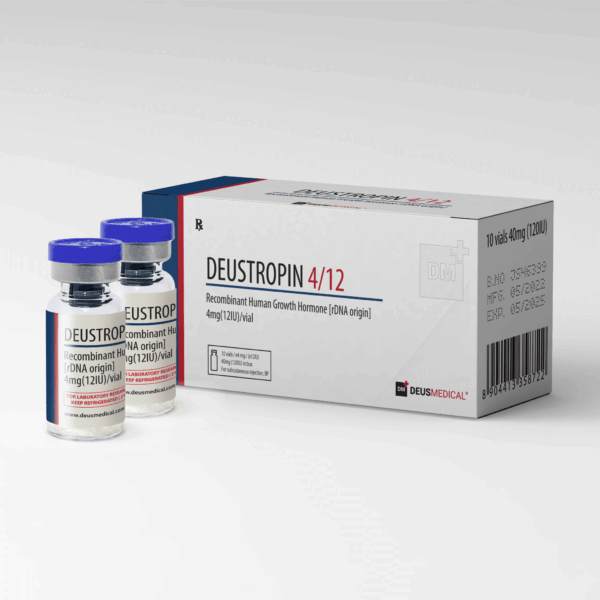 Deustropin-4-12_box-and-vials-deus-medical-600x600 Deustropin 4/12 – 4mg(12iu)/vial – Deus Medical - Image 1